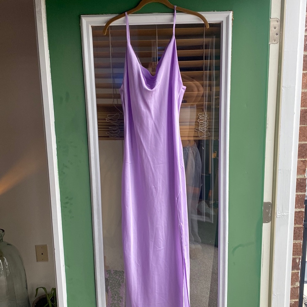 Purple Satin Dress